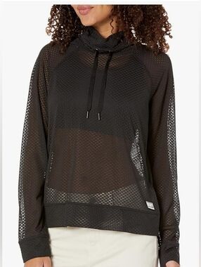 DKNY Sport Black Mesh Performance Top